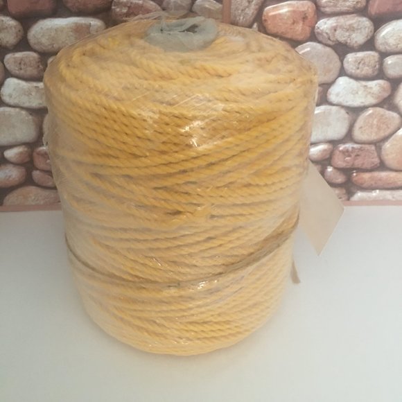Modern Macrame 600' 5mm Cotton Rope Cone in Goldenrod - Picture 4 of 7